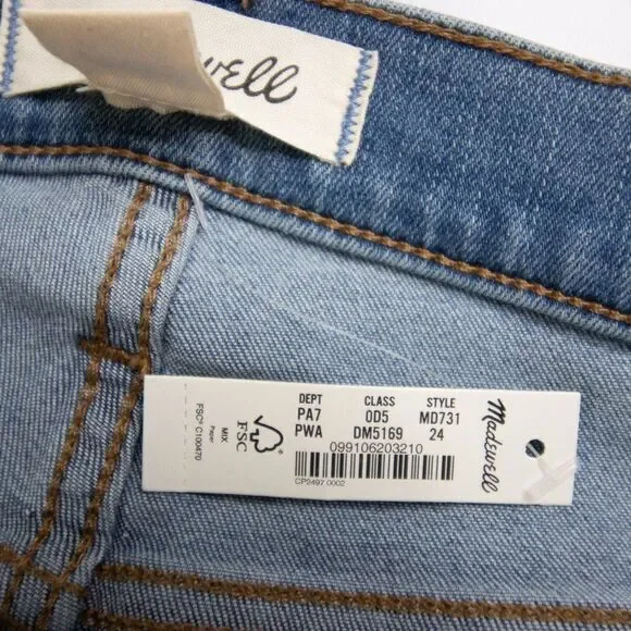 NEW Madewell Supersoft Stovepipe Jeans Plattwood, size 24 - Picture 15 of 16